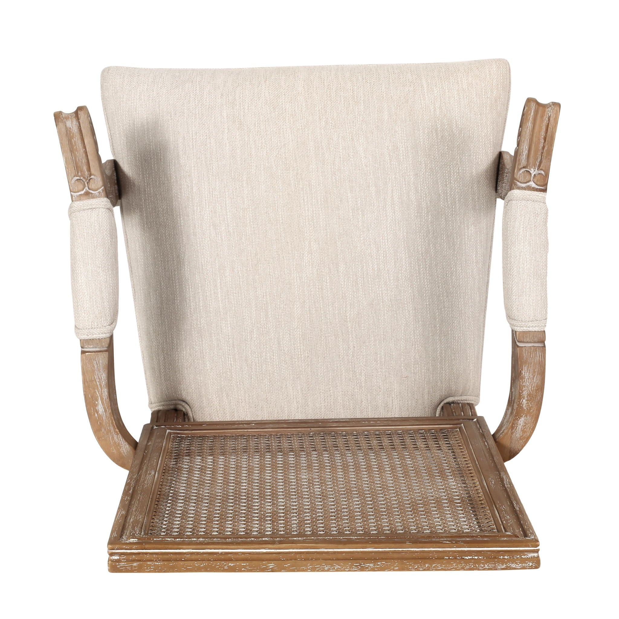 Upholstered Dining Chair With Cane Backrest