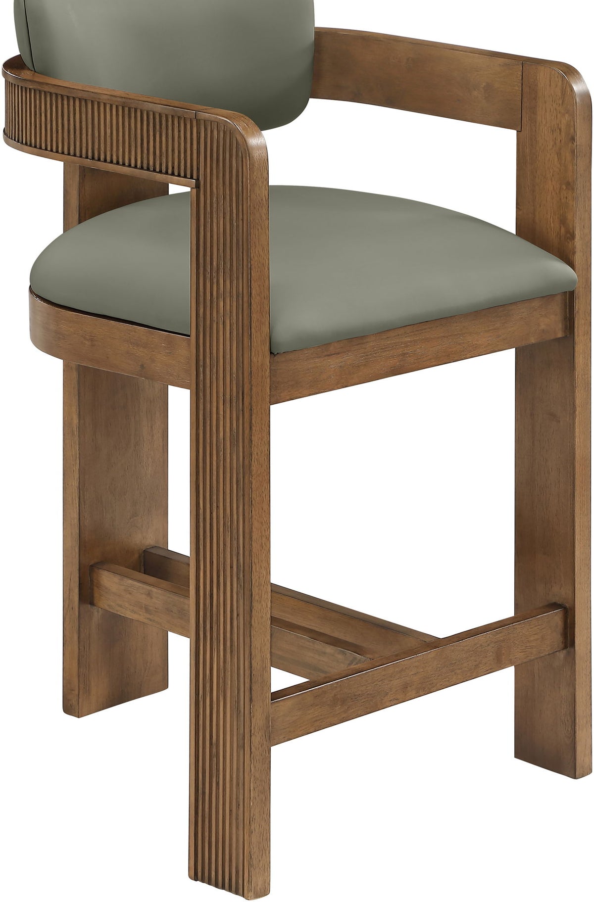Sacha - Vegan Leather Upholstered Counter Stool With Brown Base