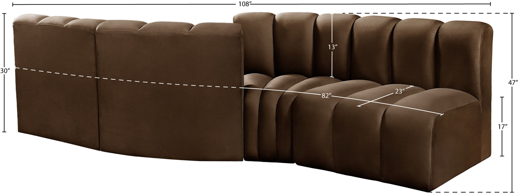 Arc - Velvet 4 Piece Sofa