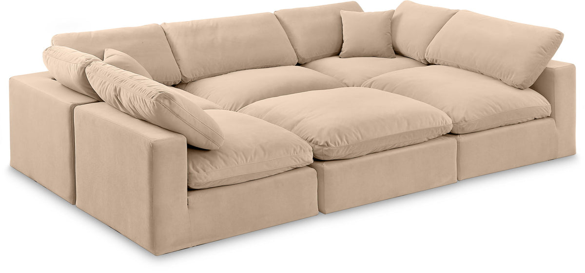 Comfy - 6 Piece Velvet Sectional