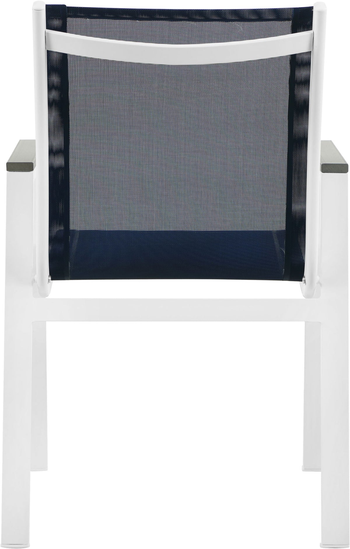 Nizuc - Outdoor Patio Dining Arm Chair With White Frame And Gray Arms (Set of 2)