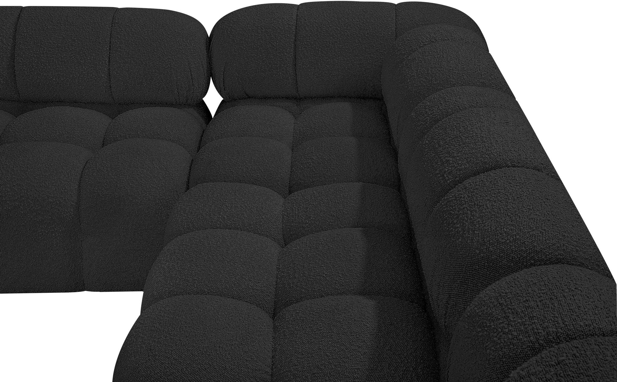 Ames - 7 Piece Boucle Fabric Modular Sectional