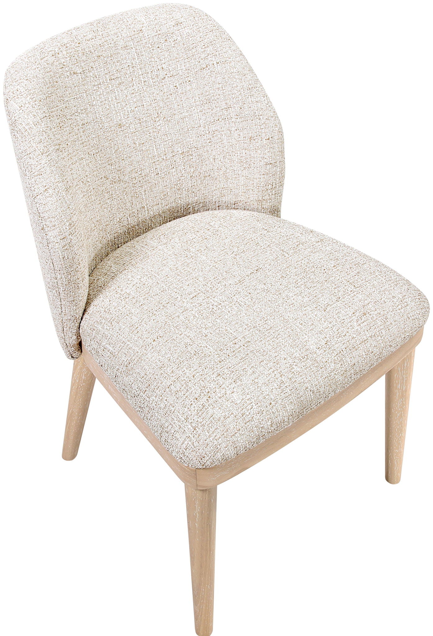 Valeo - Linen Textured Fabric Upholstered Dining Chair (Set of 2) - Painted Natural Base