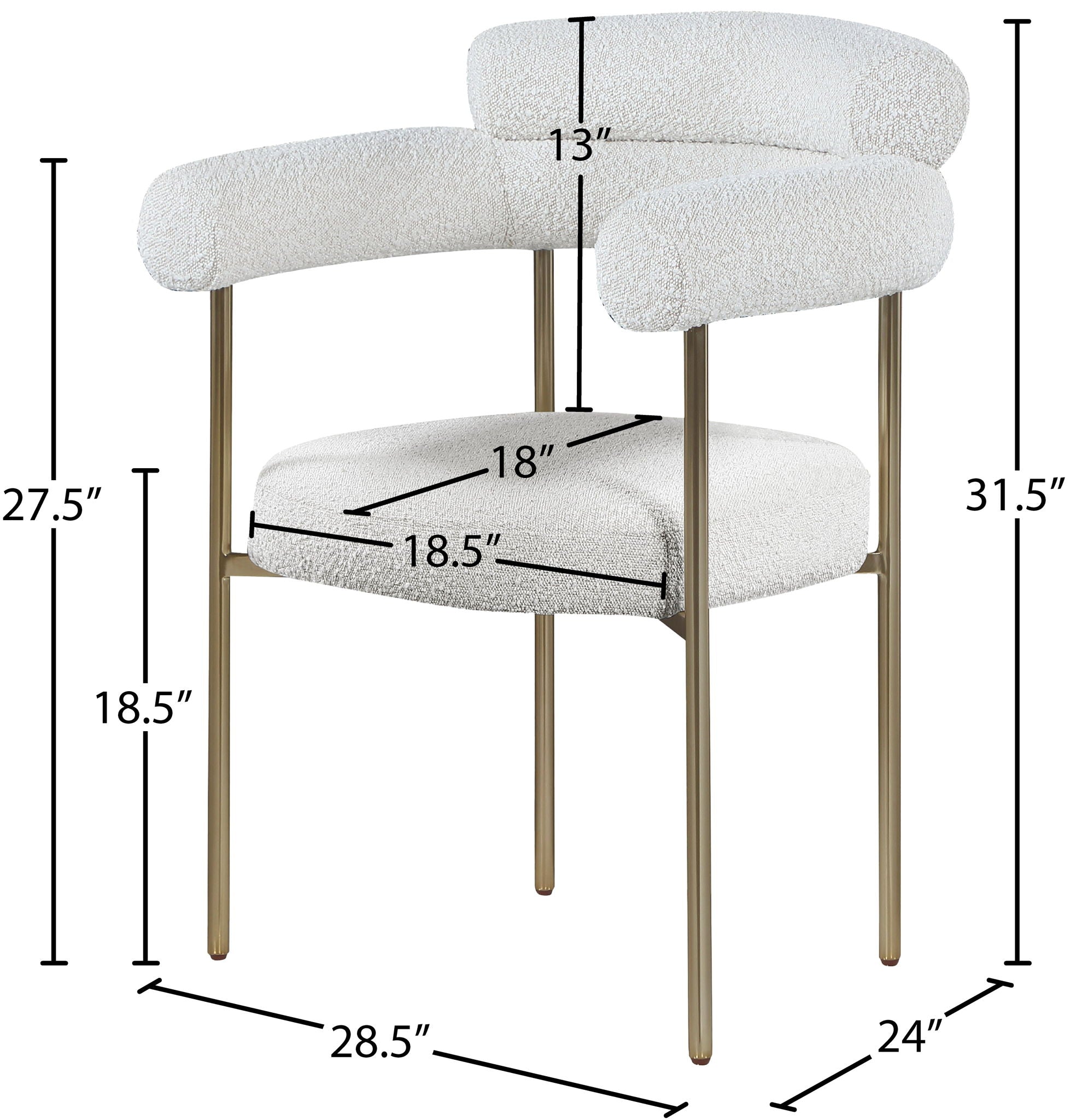 Blake - Boucle Fabric Dining Chair (Set of 2)