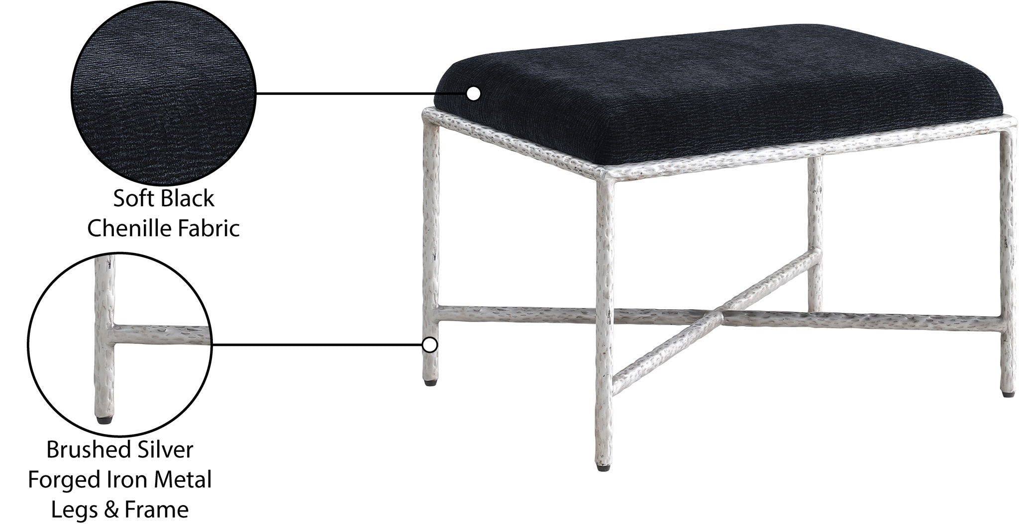 Valley - Bench With Silver Frame