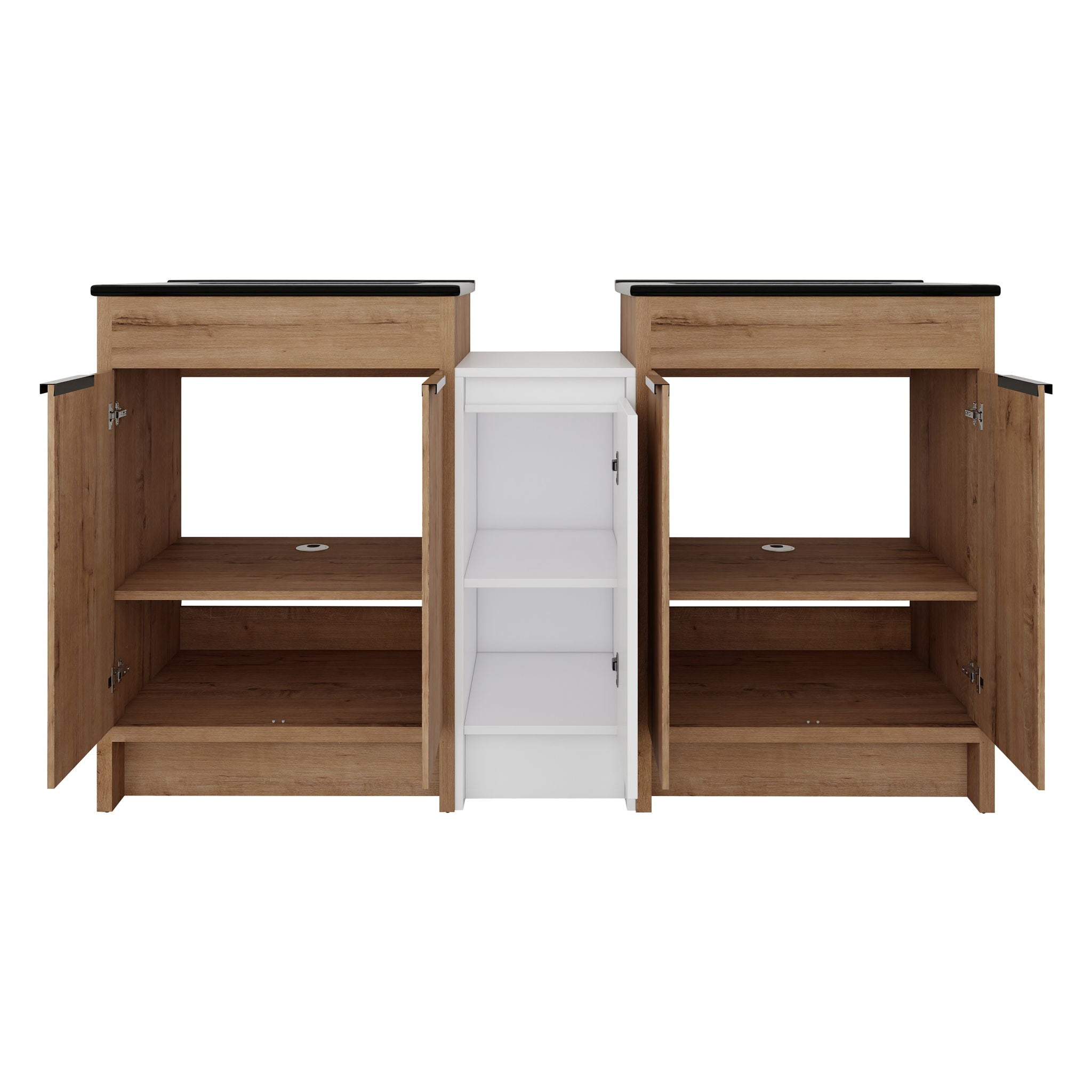 Freestanding Bathroom Vanity With Sink, Storage Cabinets, Soft Closing Doors