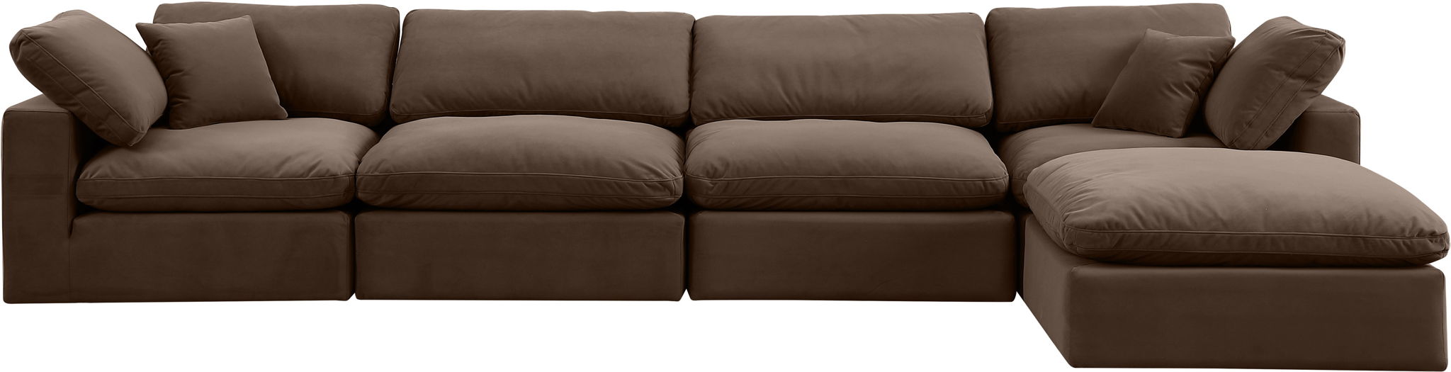 Comfy - 5 Piece Velvet Modular Sectional With Chaise