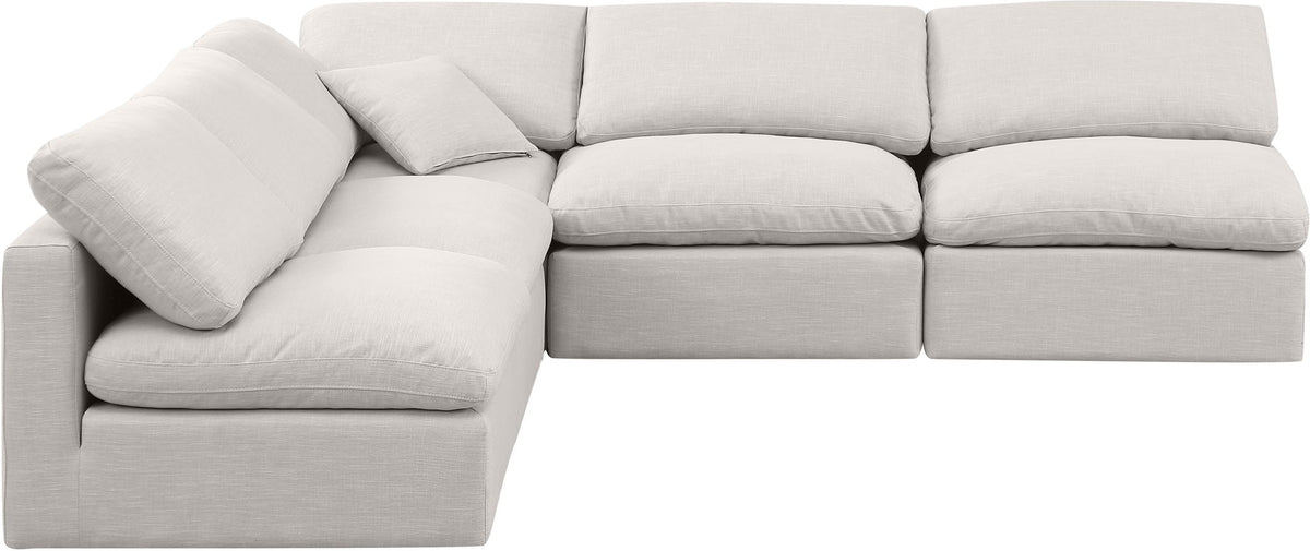 Indulge - Linen 5 Piece Modular Corner Armless Sectional