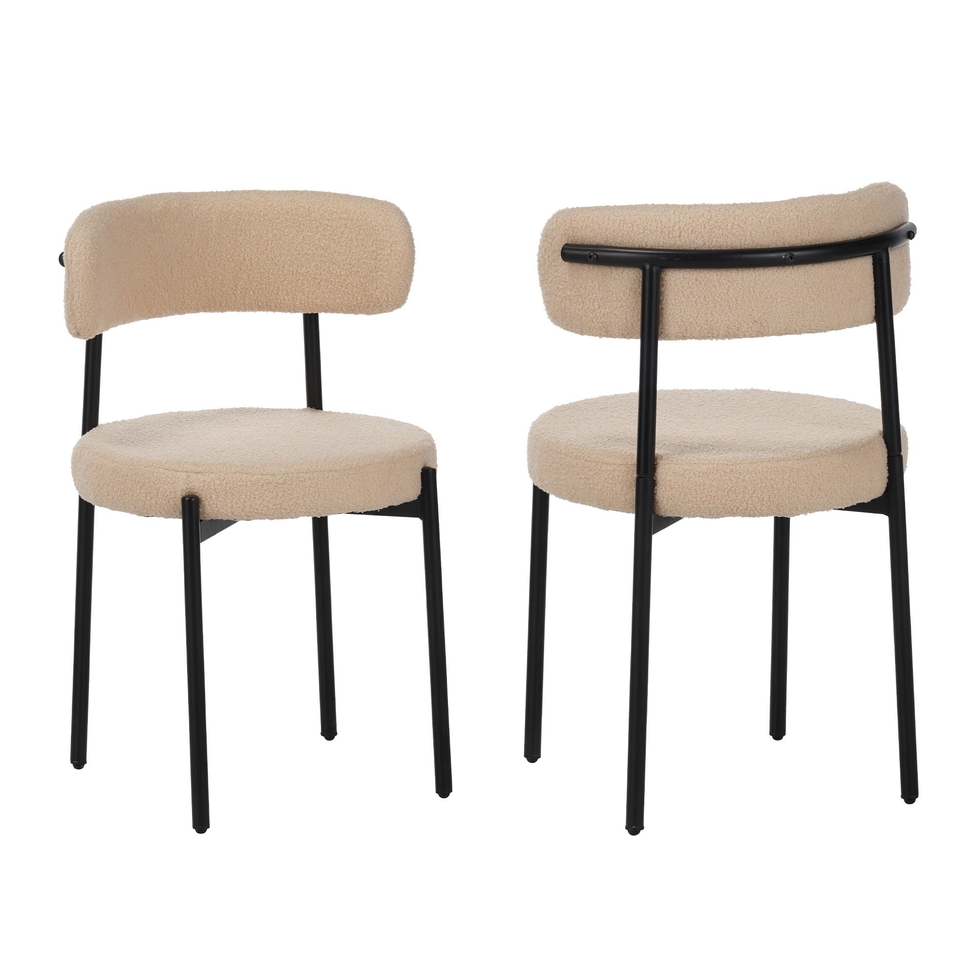 Medieval - Curved Back Kitchen Dining Chairs (Set of 4) - Beige