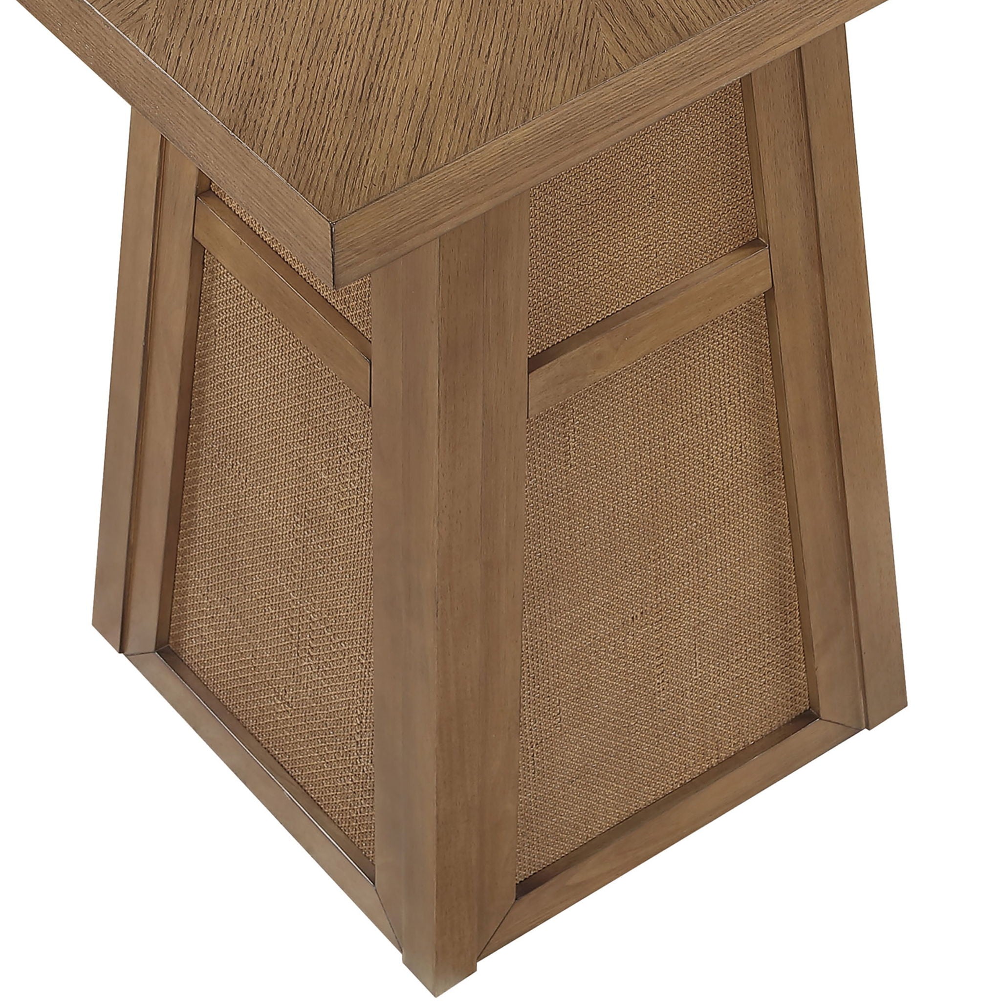 Fenwick - Cane, Oak Veneer And Solid Wood Bar Height Table