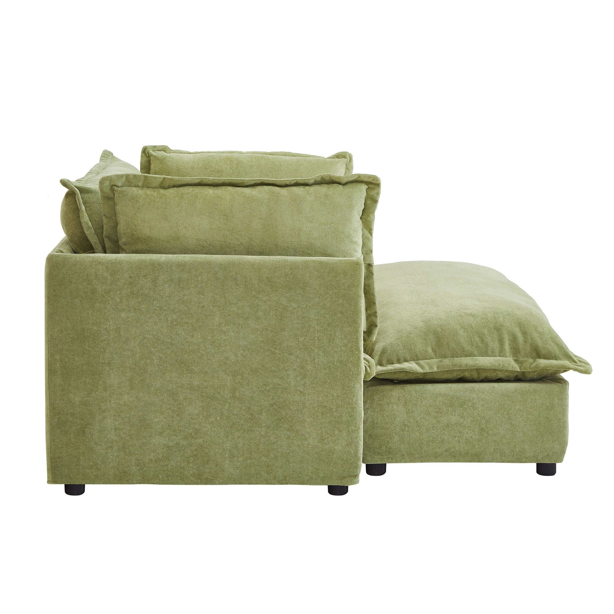 Modern Armchair Sofa With Movable Ottoman