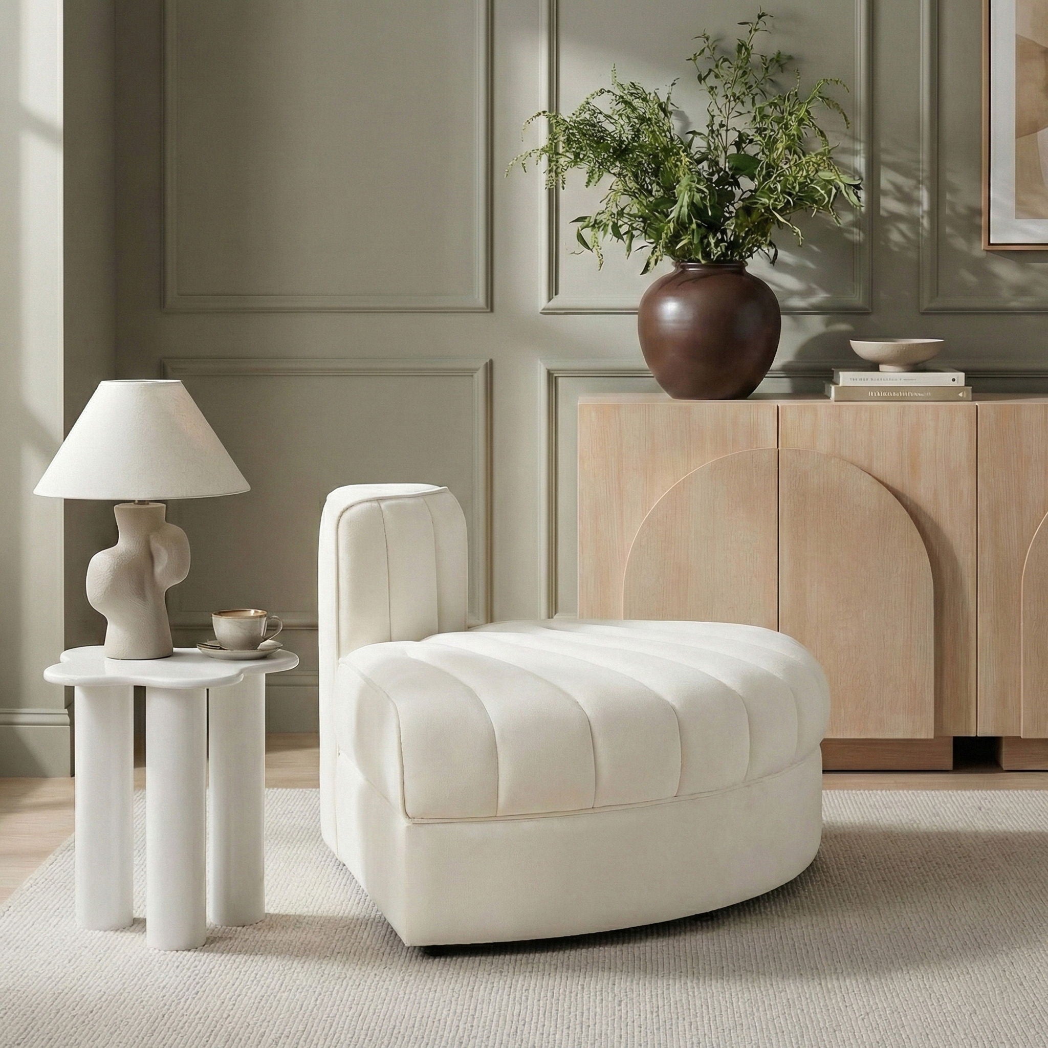 Rummi - Velvet Performance Fabric Upholstered Modular Chair