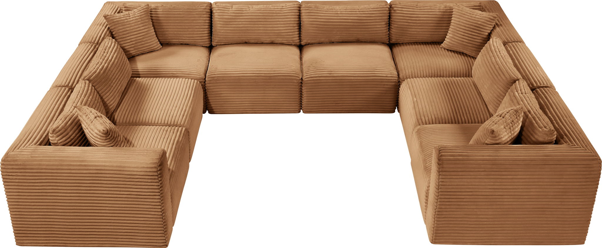 Shaggy - Fabric 8 Piece Modular U-Shaped Sectional