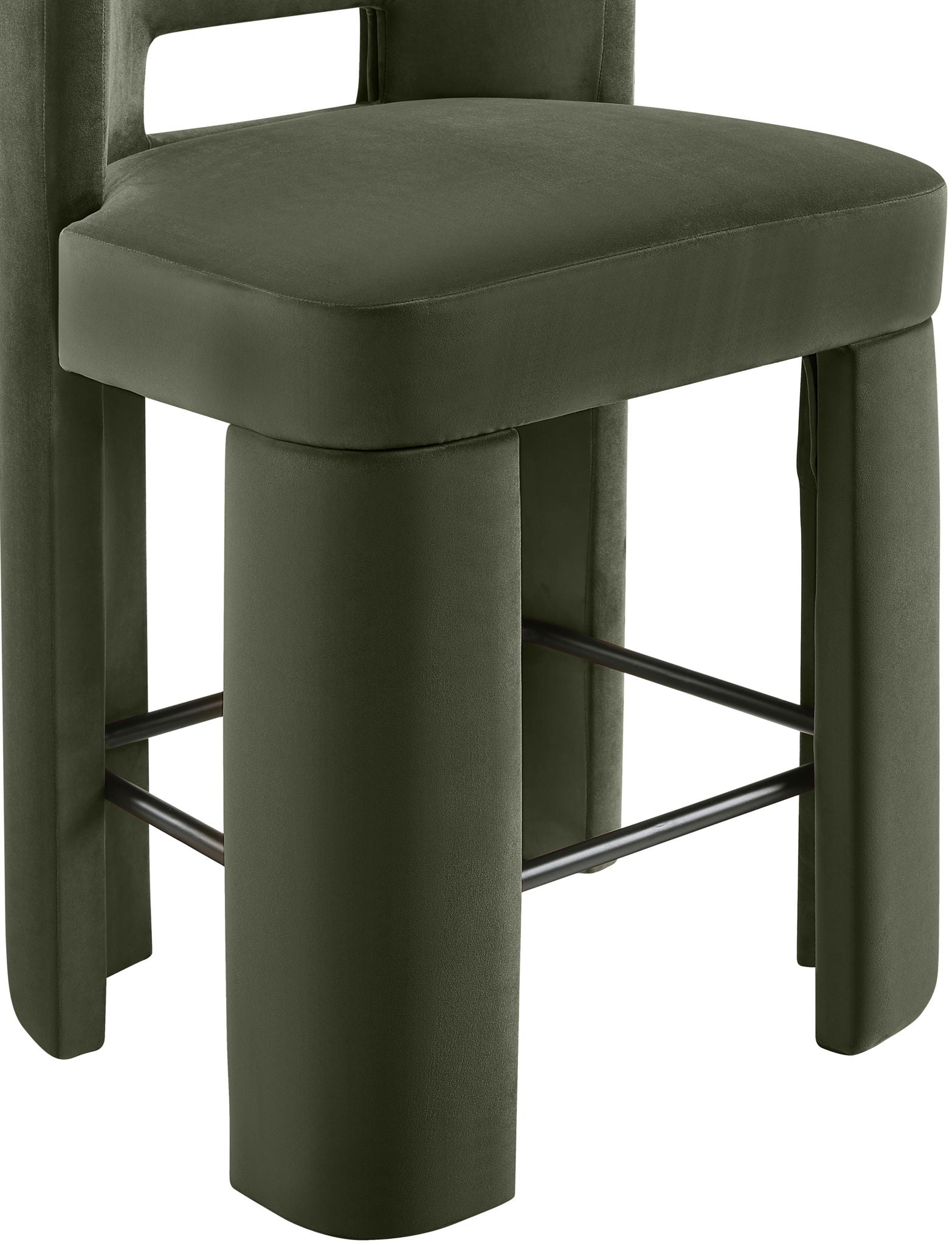 Zuno - Velvet Performance Fabric Upholstered Counter Stool (Set of 2)