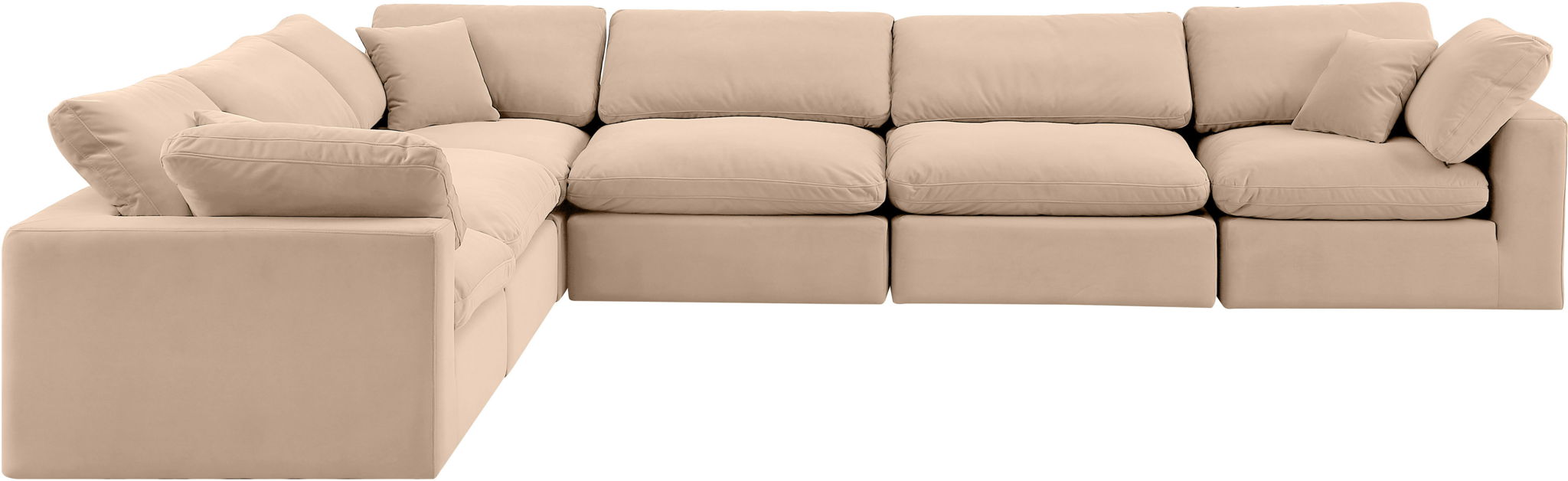 Comfy - 6 Piece Velvet Modular Corner Sectional