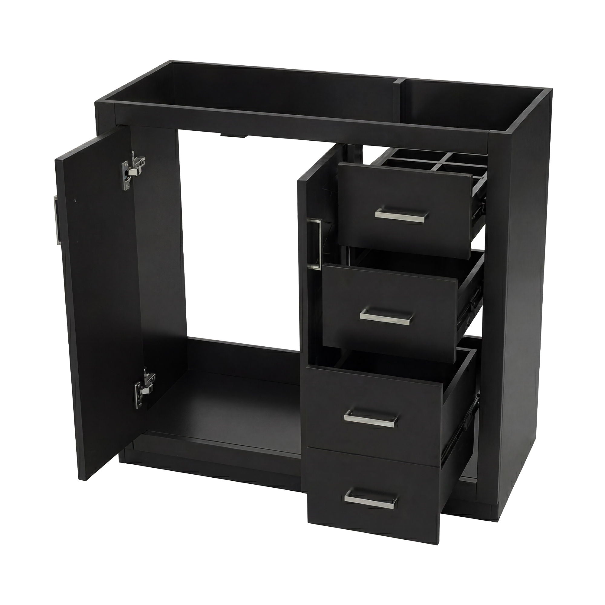 Retro Style Bathroom Vanity, 3 Drawers & Soft Closing Doors