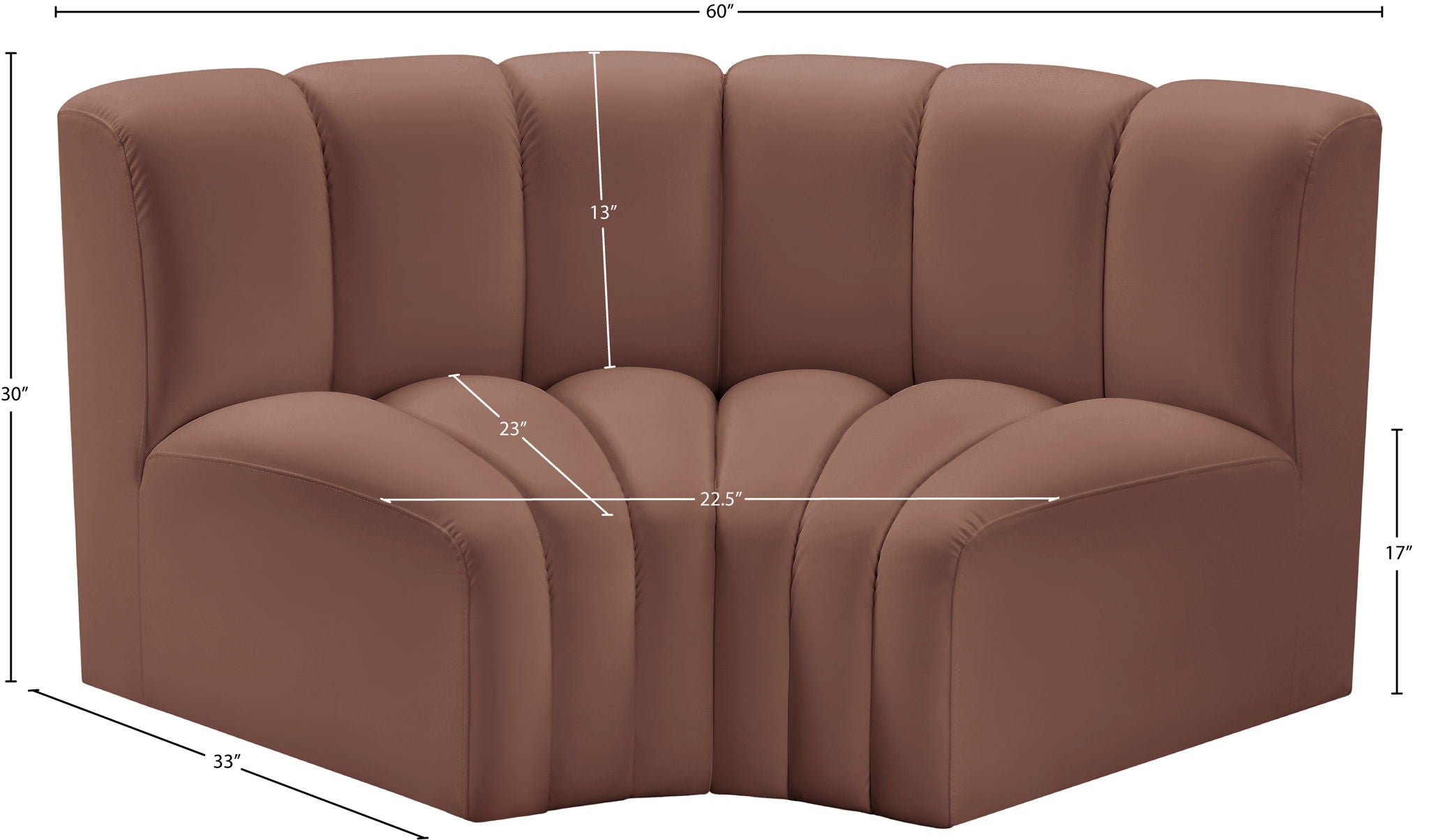 Arc - Faux Leather 2 Piece Modular Sofa