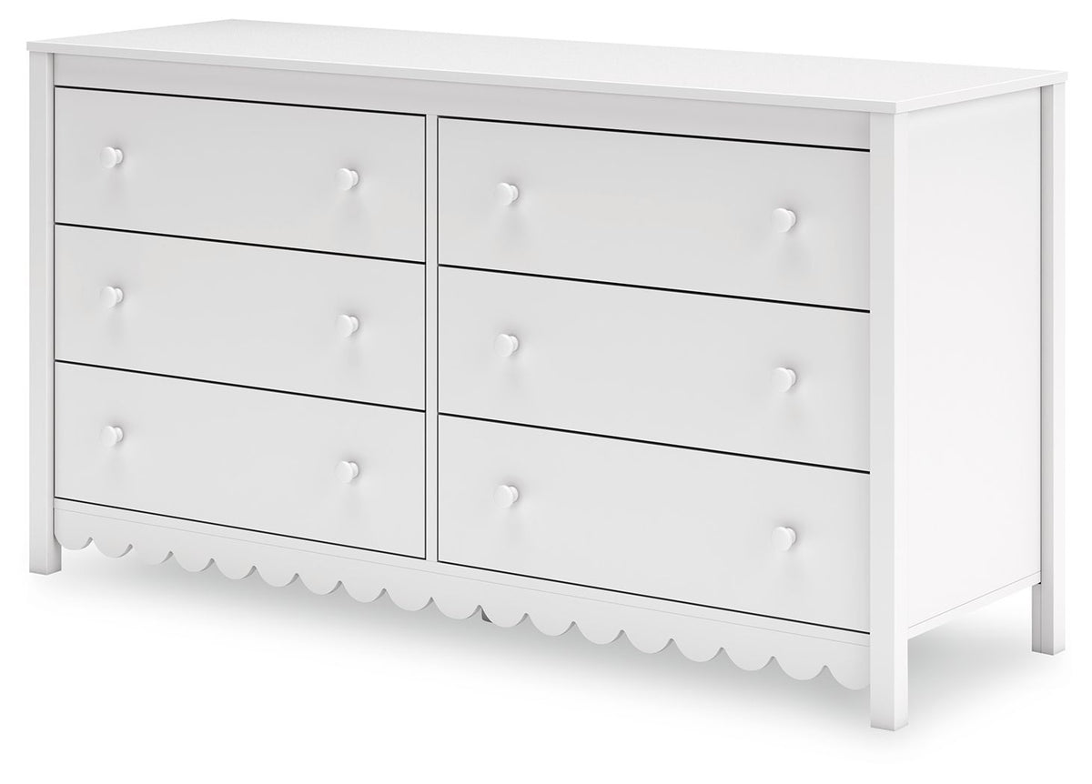 Hallityn - Six Drawer Dresser - White
