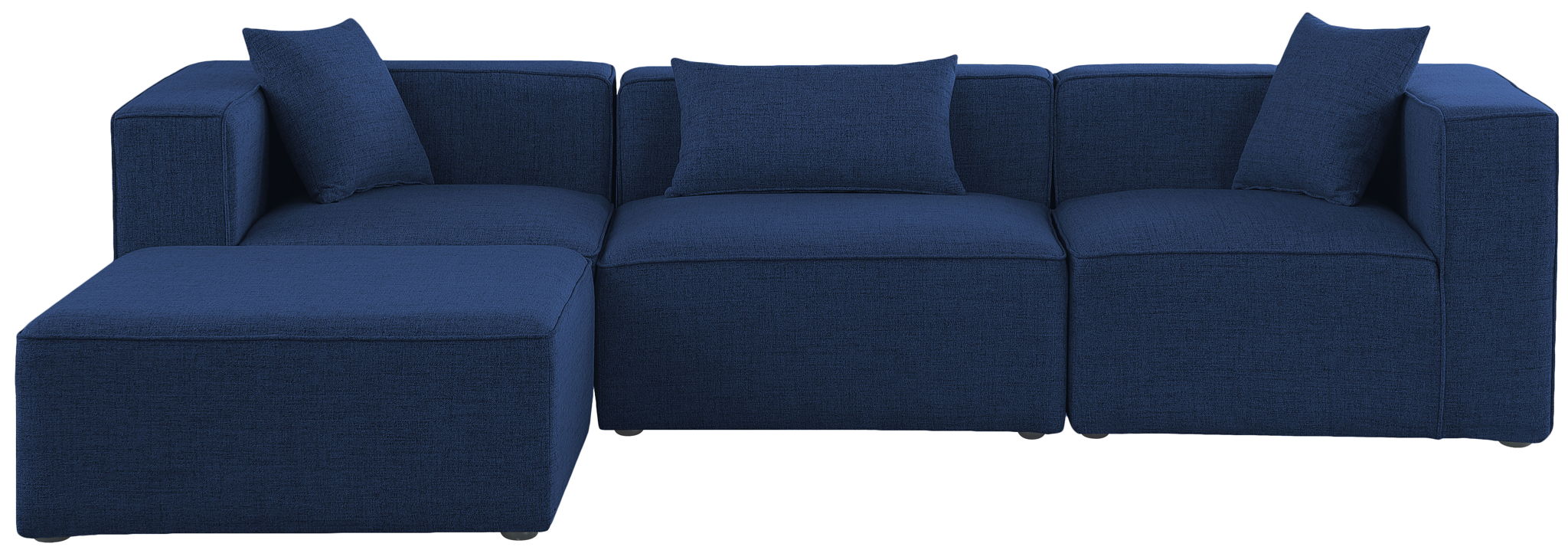 Cube - Linen 4 Piece Modular Sectional With Chaise