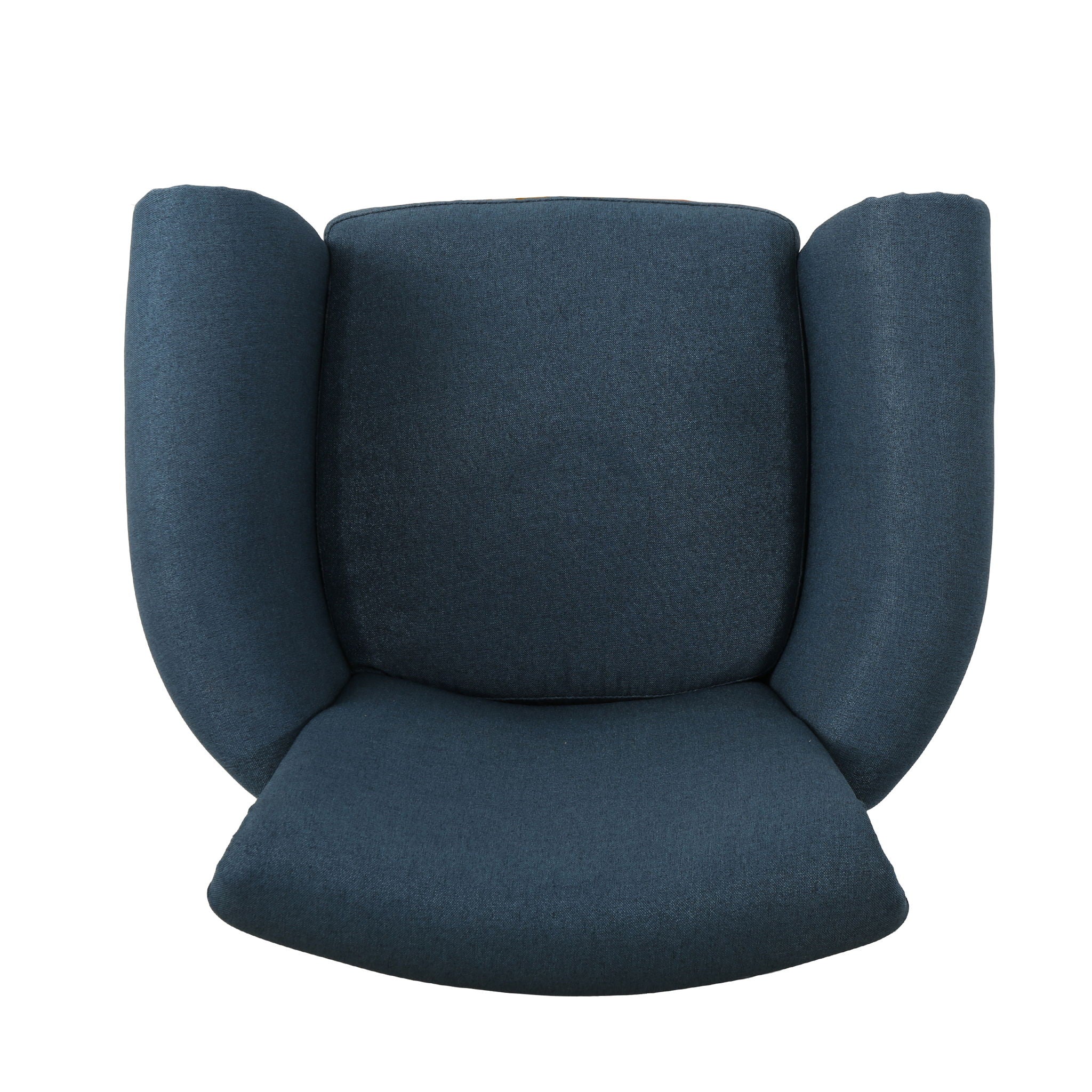 Elegant Fabric Club Chair With Nailhead Trim And Birch Wood Legs - Navy Blue