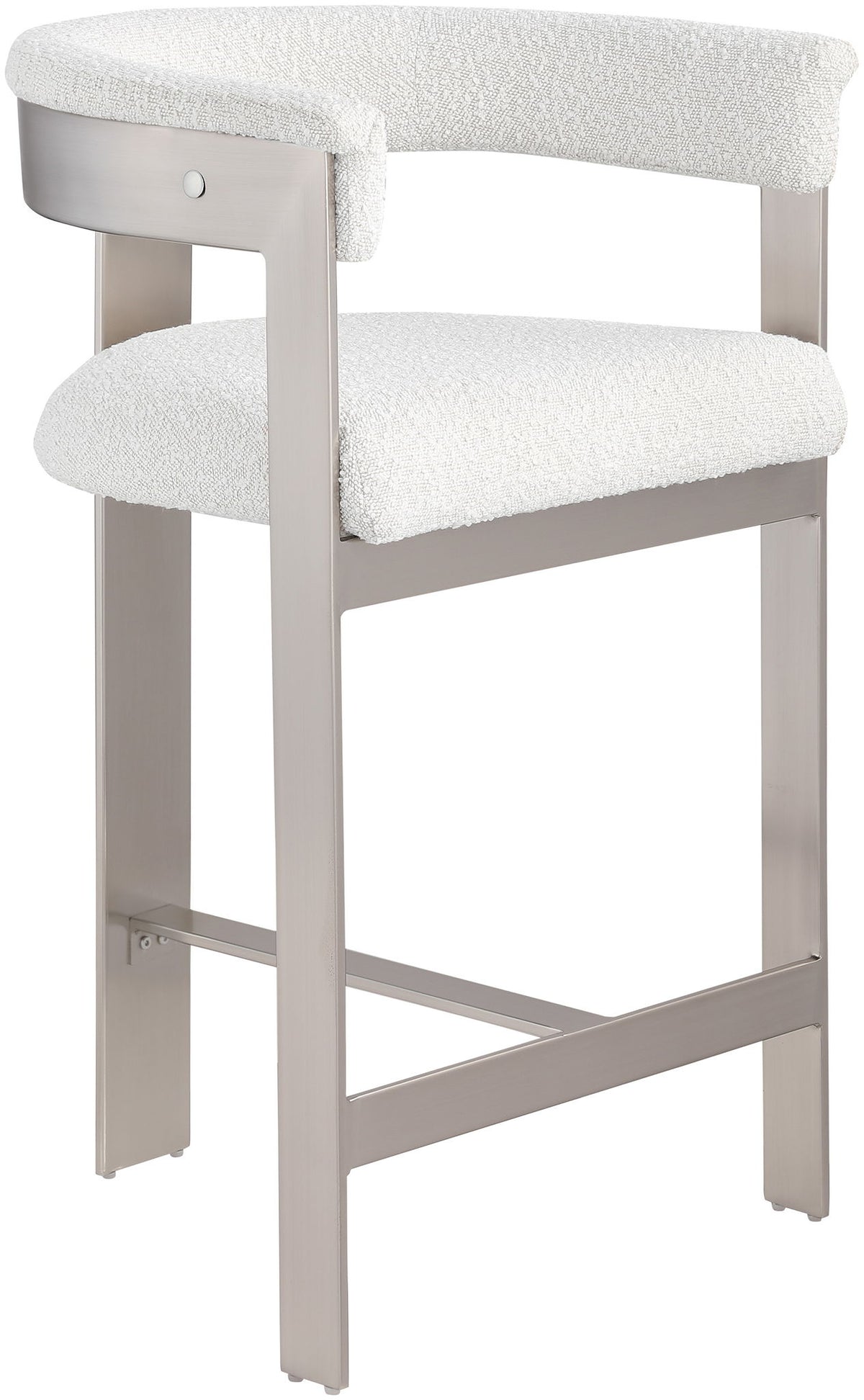 Romeo - Boucle Counter Stool With Silver Base (Set of 2)