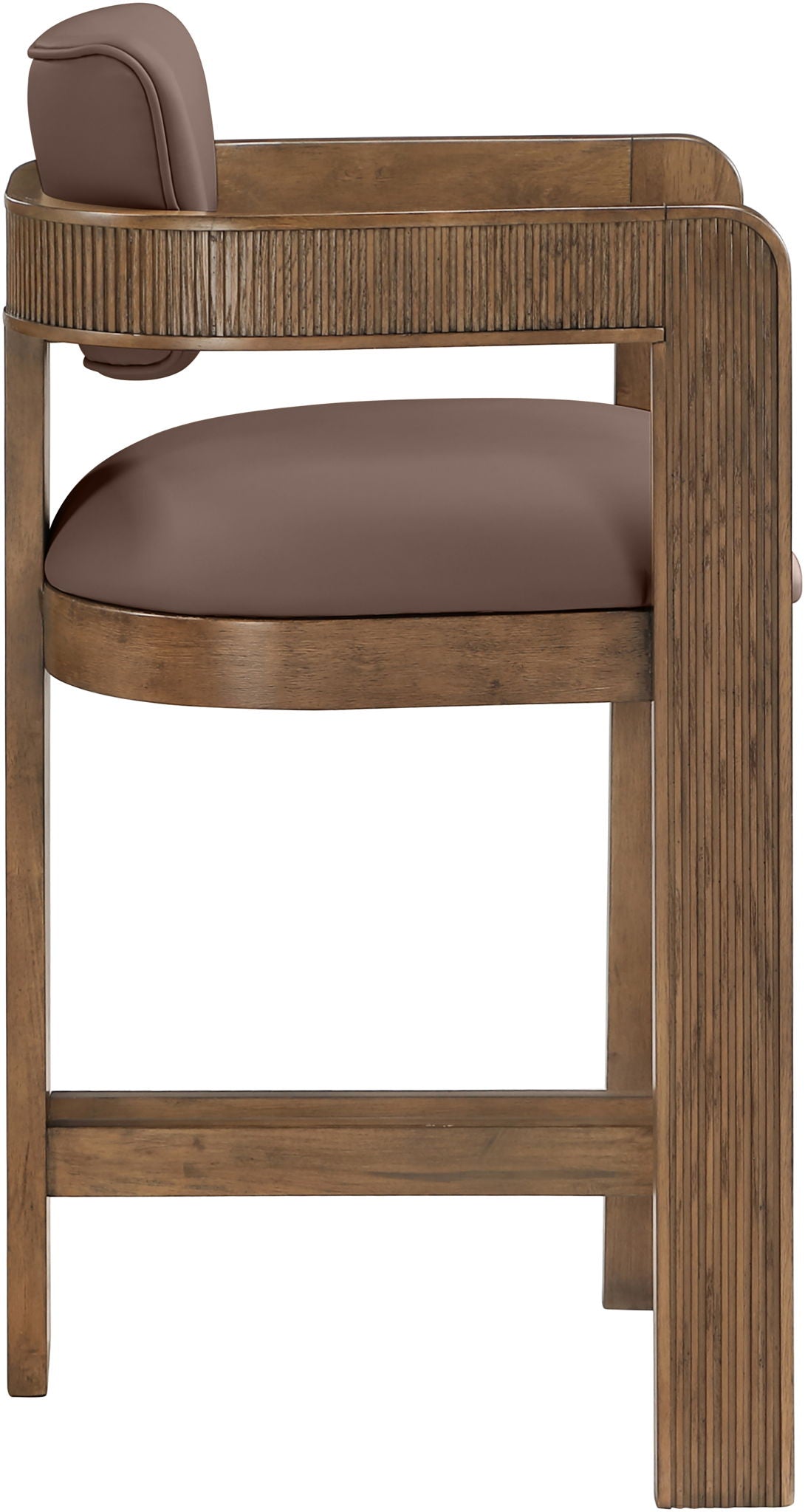 Sacha - Vegan Leather Upholstered Counter Stool With Brown Base