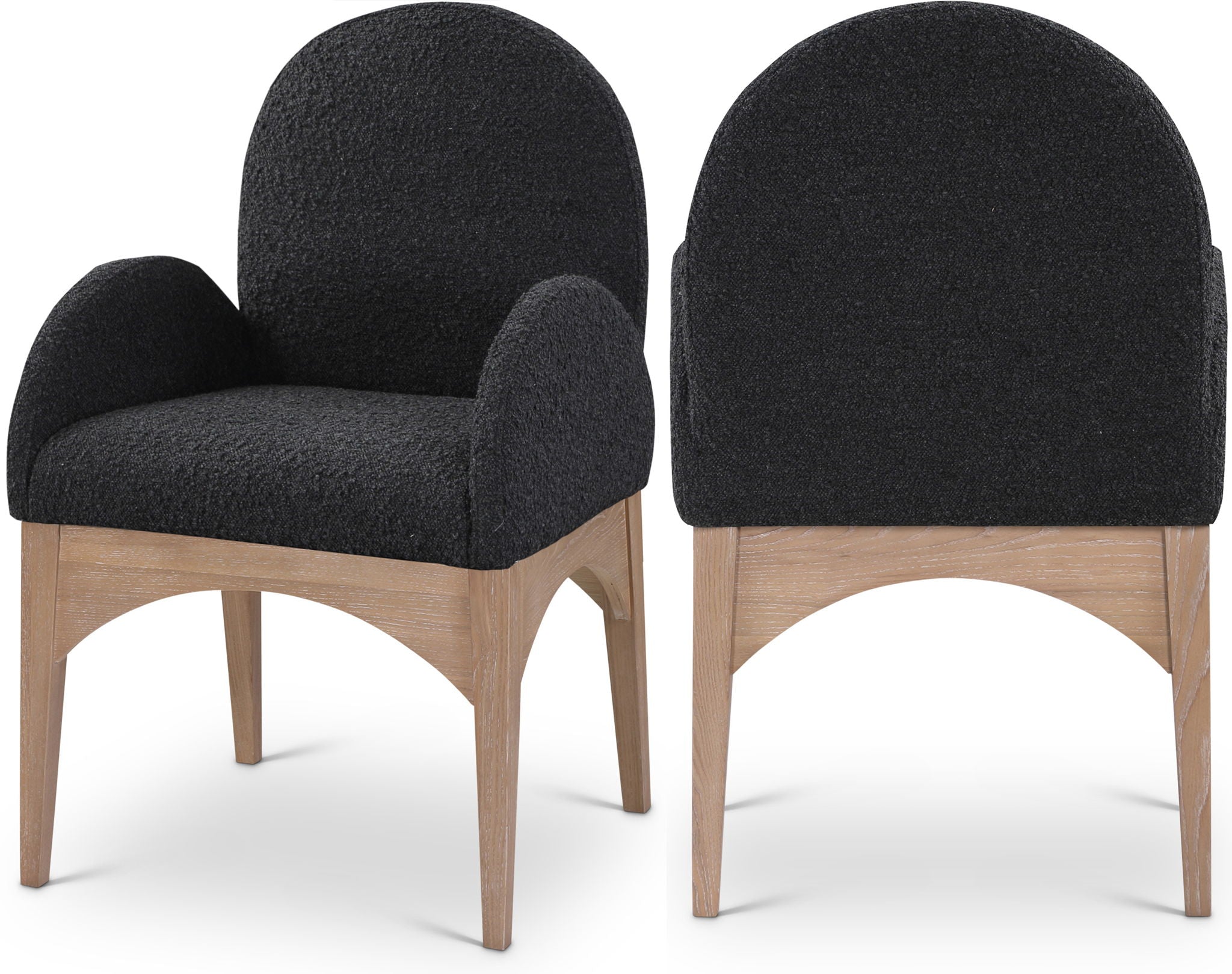 Waldorf - Boucle Dining Arm Chair With Natural Legs