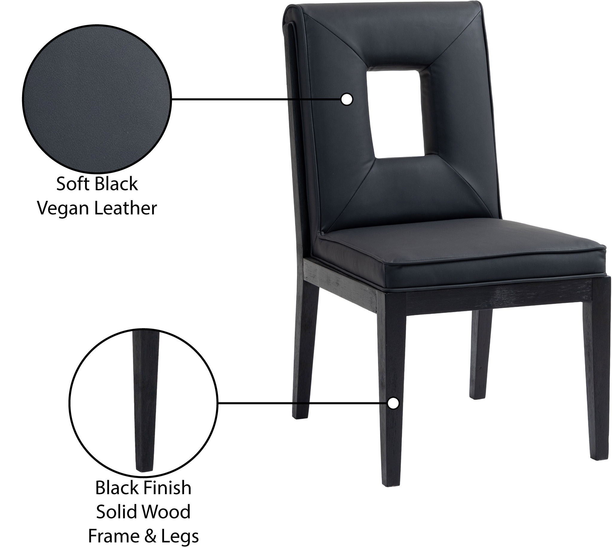 Gwendolyn - Faux Leather Dining Side Chair With Black Frame (Set of 2)