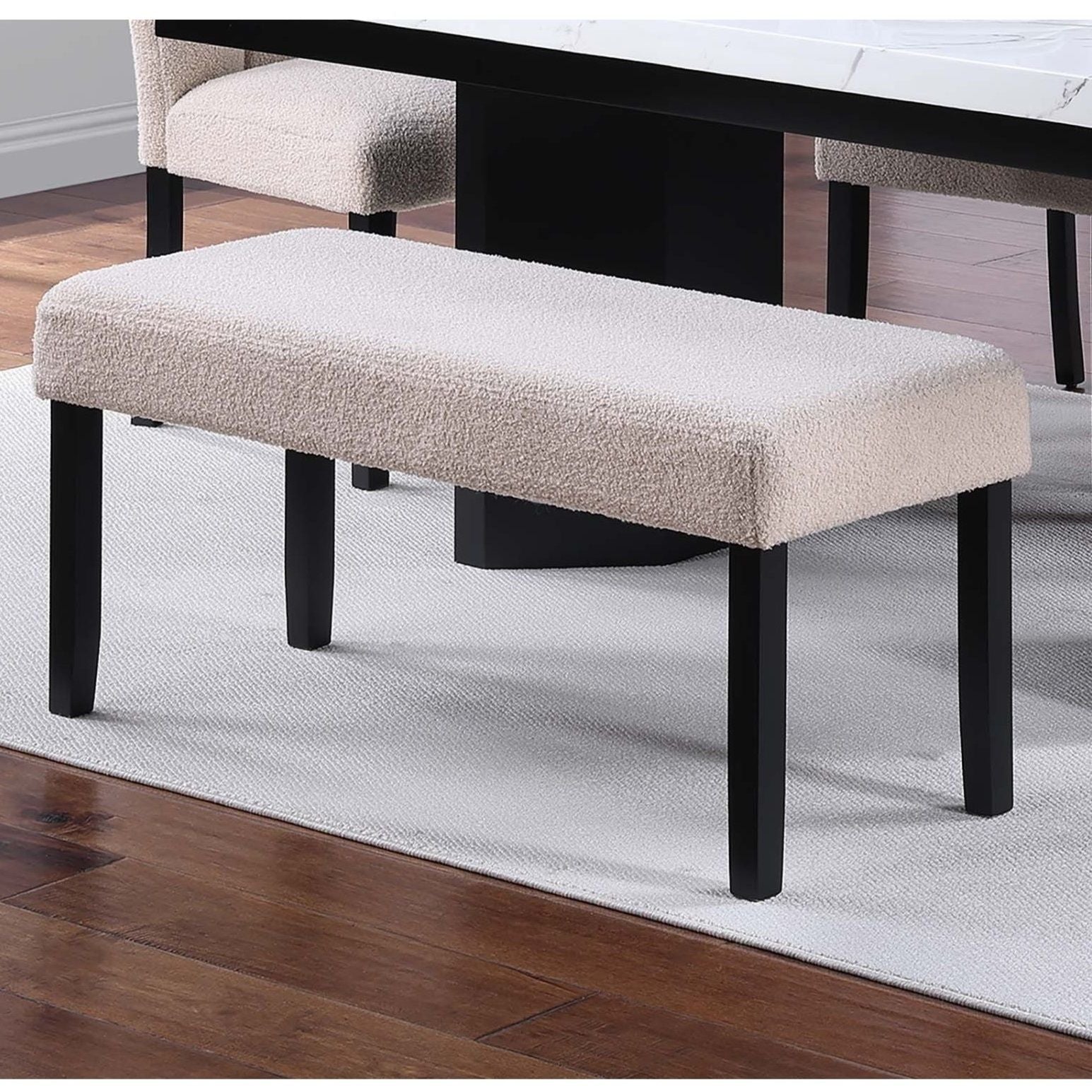 2 Tone Dining Table Set With Upholstered Side Chairs