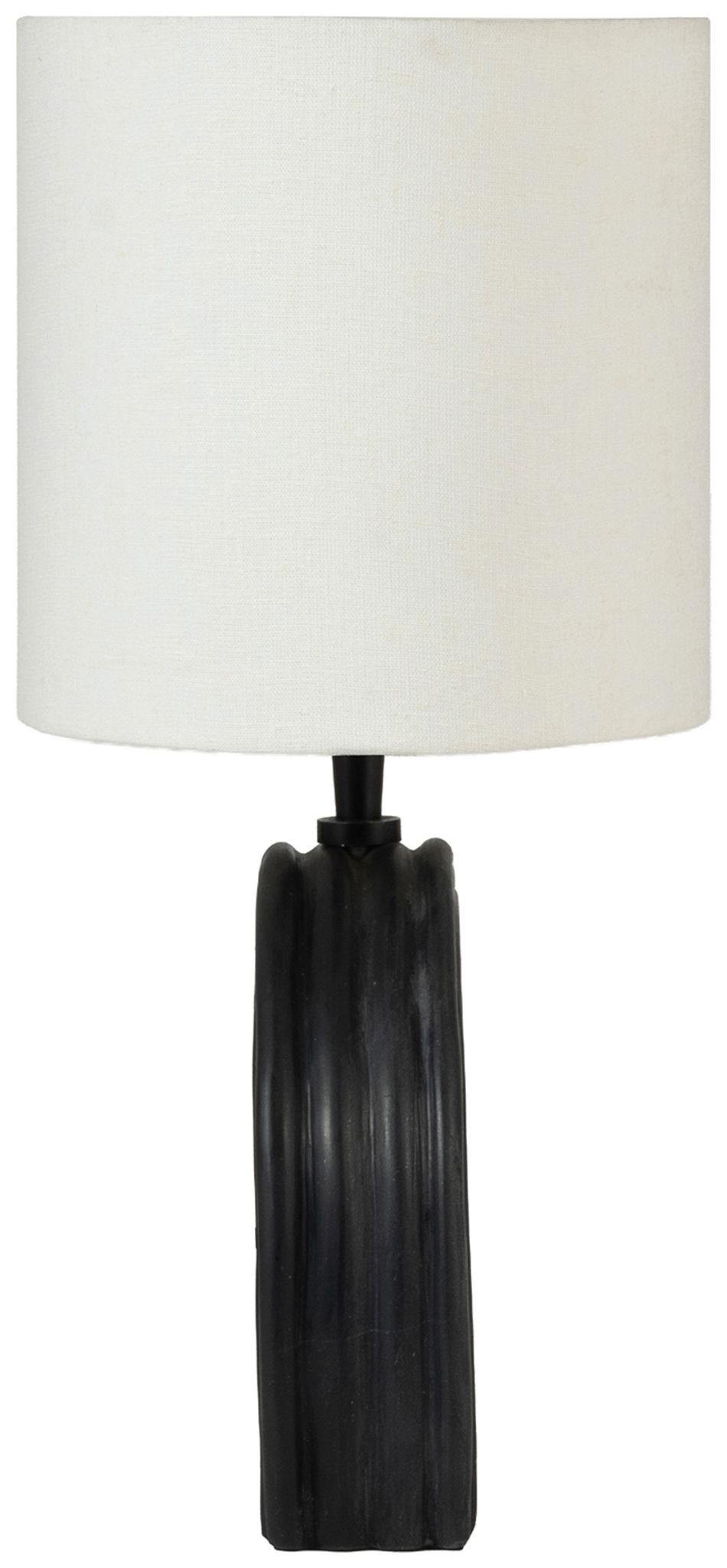Lithos - Genuine Marble Base And Linen Textured Fabric Shade Table Lamp