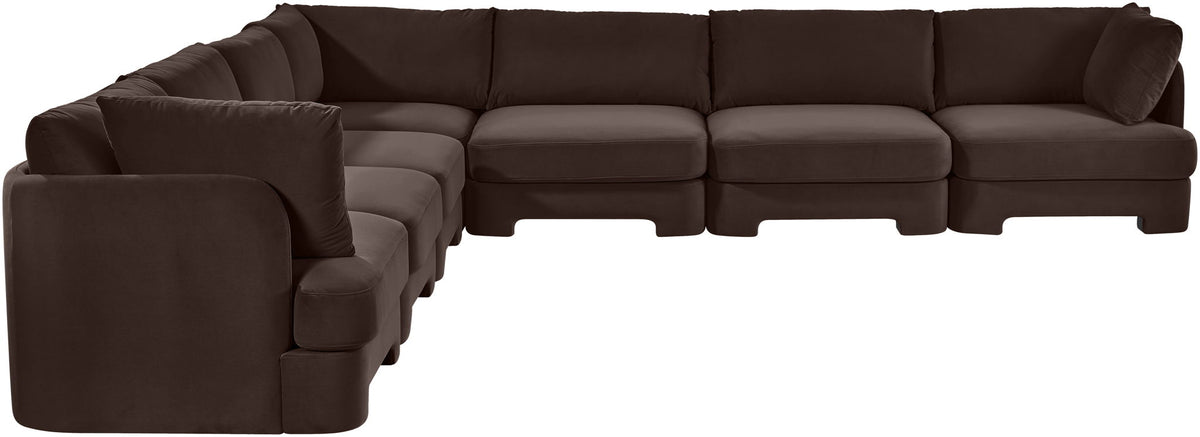 Hammond - Velvet Performance Fabric Upholstered 7 Piece Corner Sectional