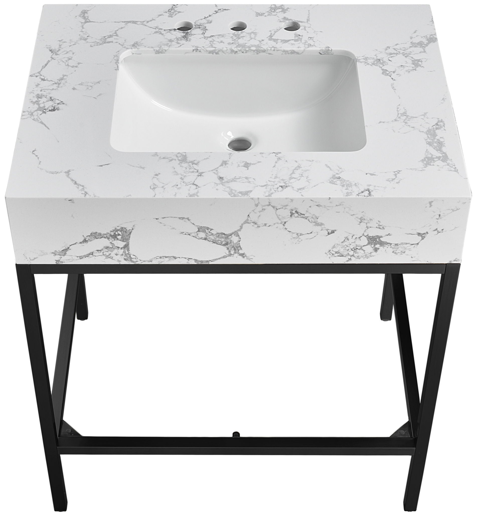 Marmo - Engineered Marble Bathroom Vanity With Black Base