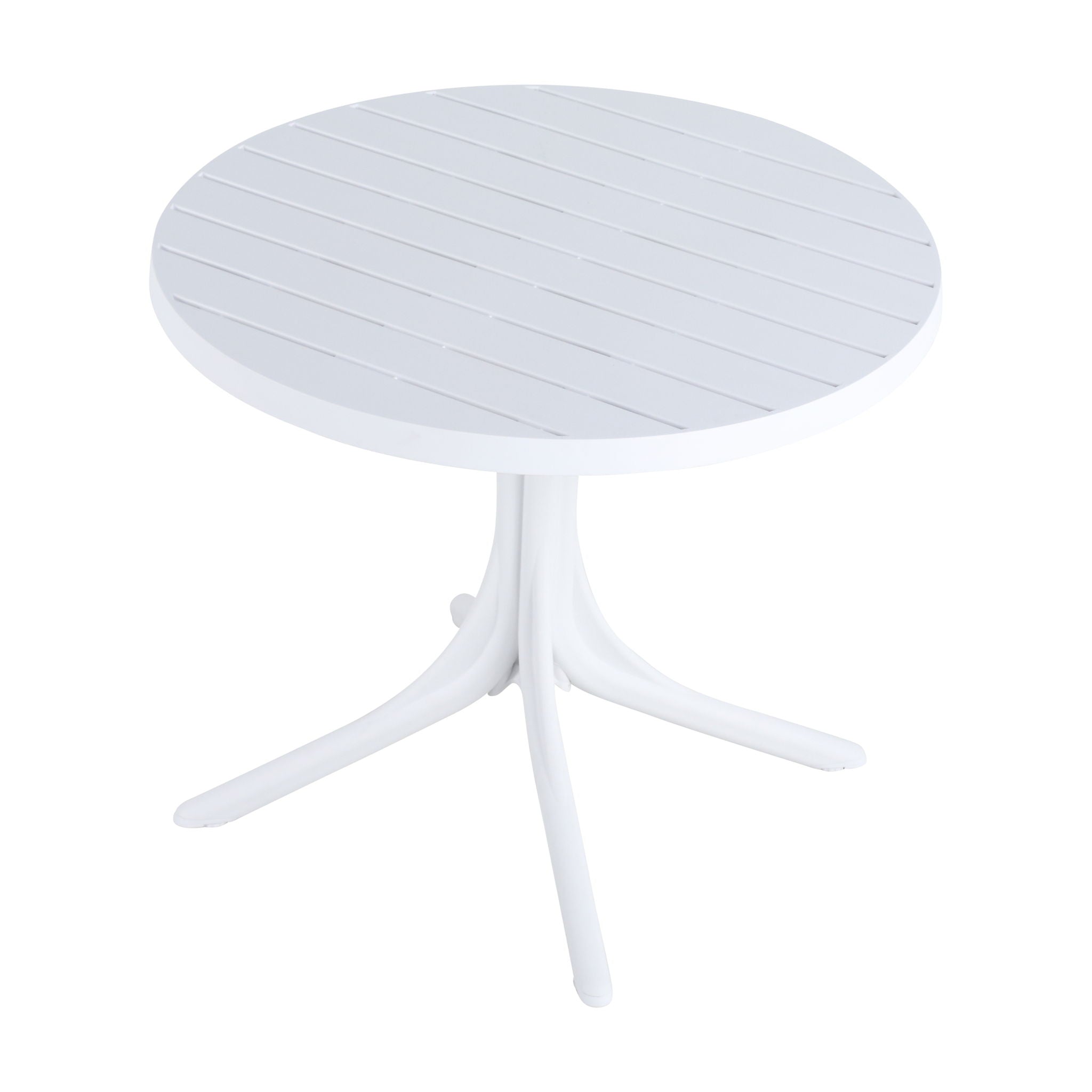 4 Piece Set Of Color Block Designed Single Chairs With Round Table - Grain Yellow / Haze Green / Tropical Orange / White