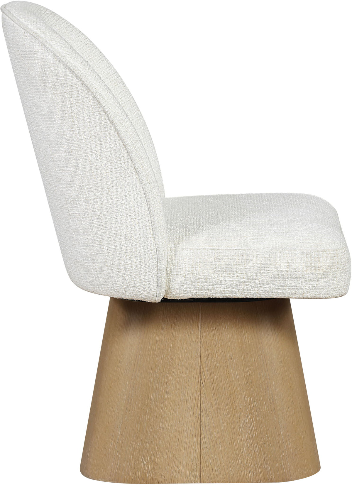 Marlowe - Linen Textured Fabric Upholstered Swivel Dining Side Chair - Stained Natural