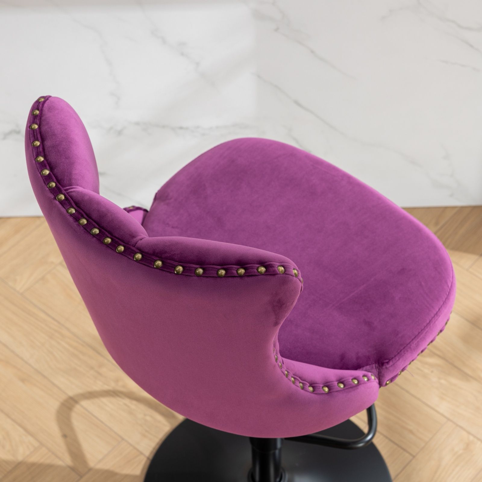 Swivel Barstools Adjusatble Seat Height, Modern Upholstered Bar Stools With Backs Comfortable Tufted For Home Pub And Kitchen Island (Set of 2)