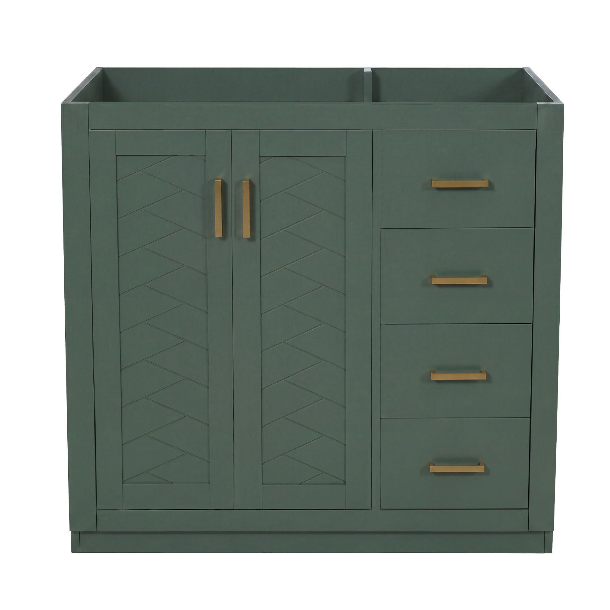 Retro Style Bathroom Vanity, 3 Drawers & Soft Closing Doors