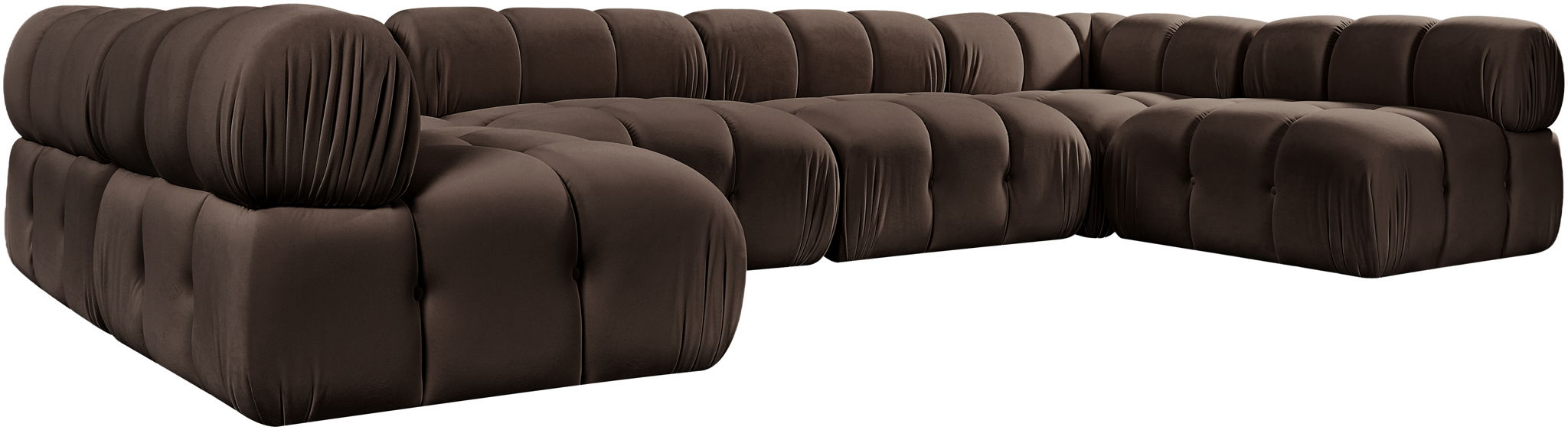 Orin - U-Shaped Velvet 6 Piece Modular Sectional