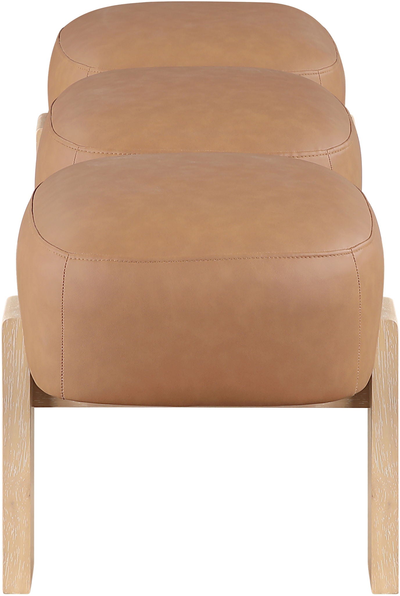 Woodcrest - Vegan Leather Upholstered Bench - Painted Natural Base
