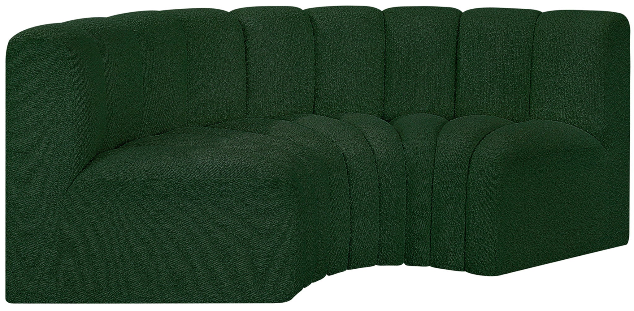 Arc - Boucle Fabric 3 Piece Modular U-Shaped Sofa