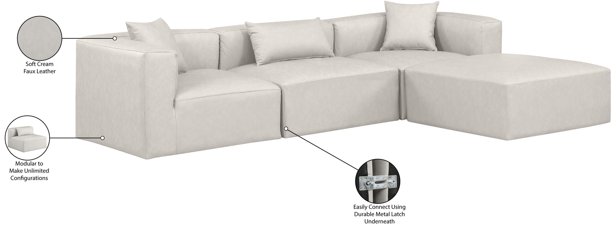Cube - 4 Piece Modular Sectional With Chaise