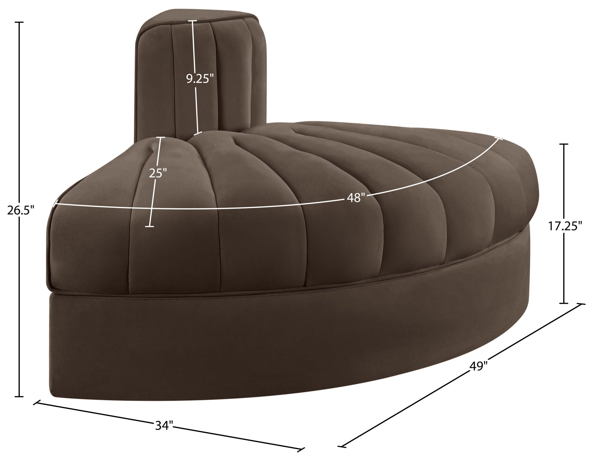 Rummi - Velvet Performance Fabric Upholstered Modular Chair