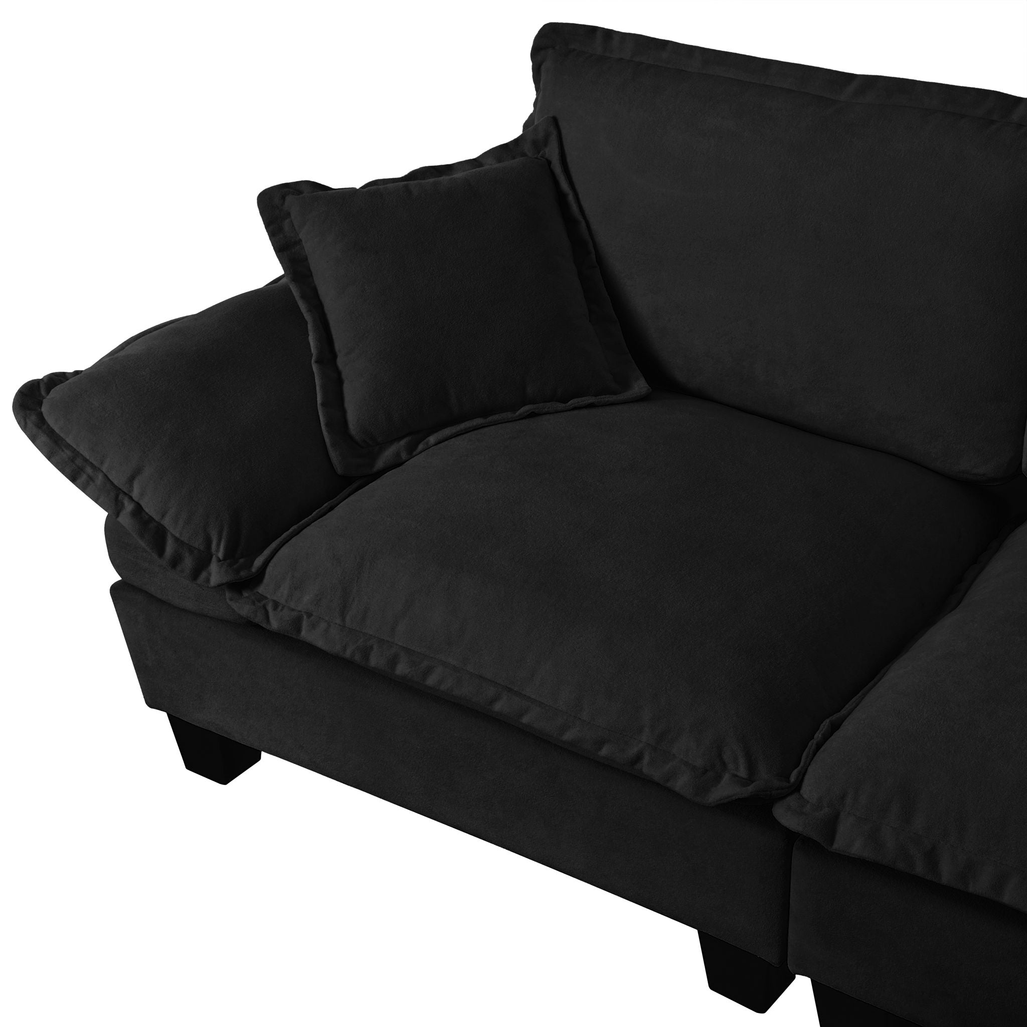 2 Seater Modular Loveseat With Curved Armrests