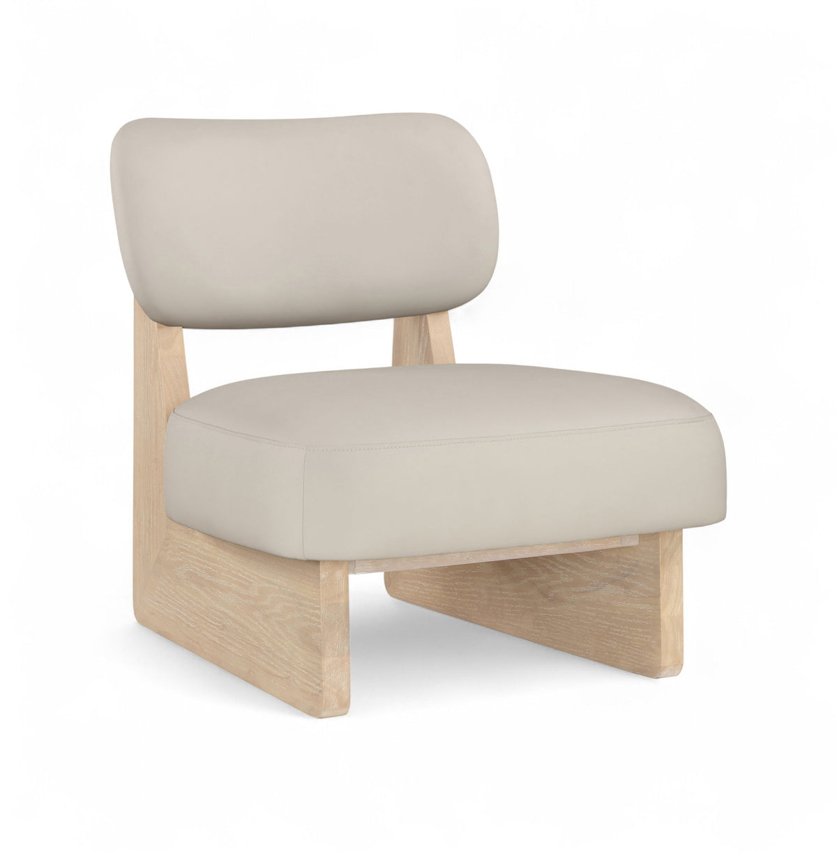 Vetra - Vegan Leather Upholstered Accent Chair With Natural Base