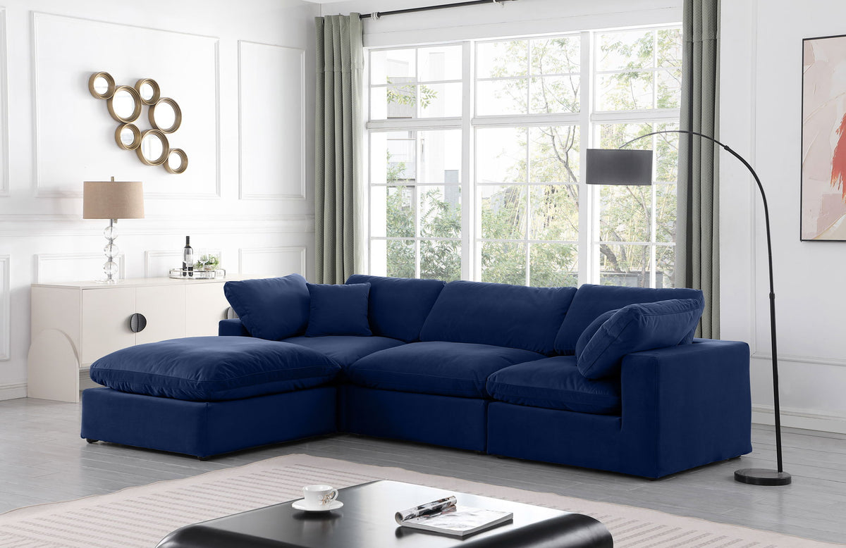 Comfy - 4 Piece Velvet Modular Sectional With Chaise