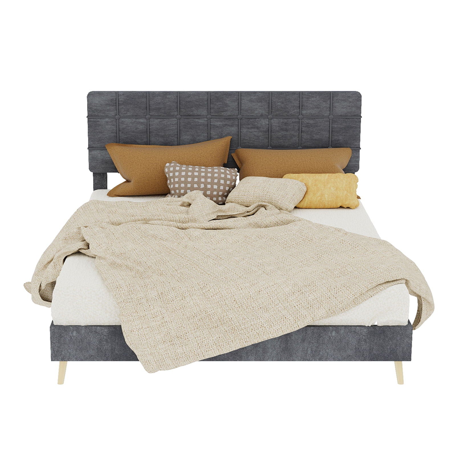 Yungan Lingge Minimalist Soft Pack Headboard Bed