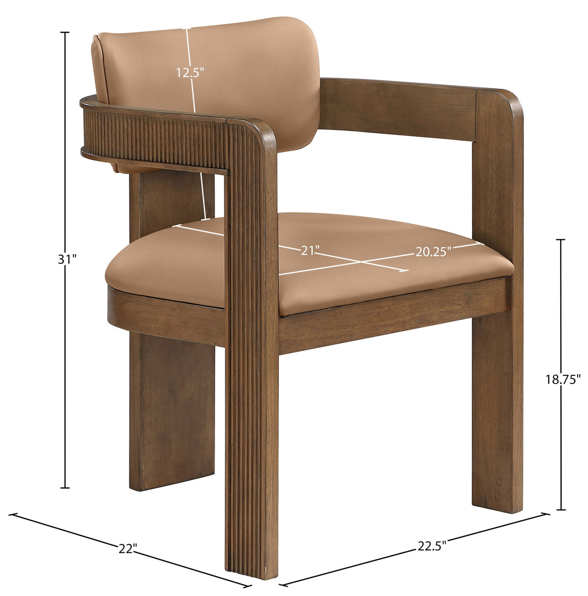 Sacha - Vegan Leather Upholstered Dining Chair With Brown Base (Set of 2)