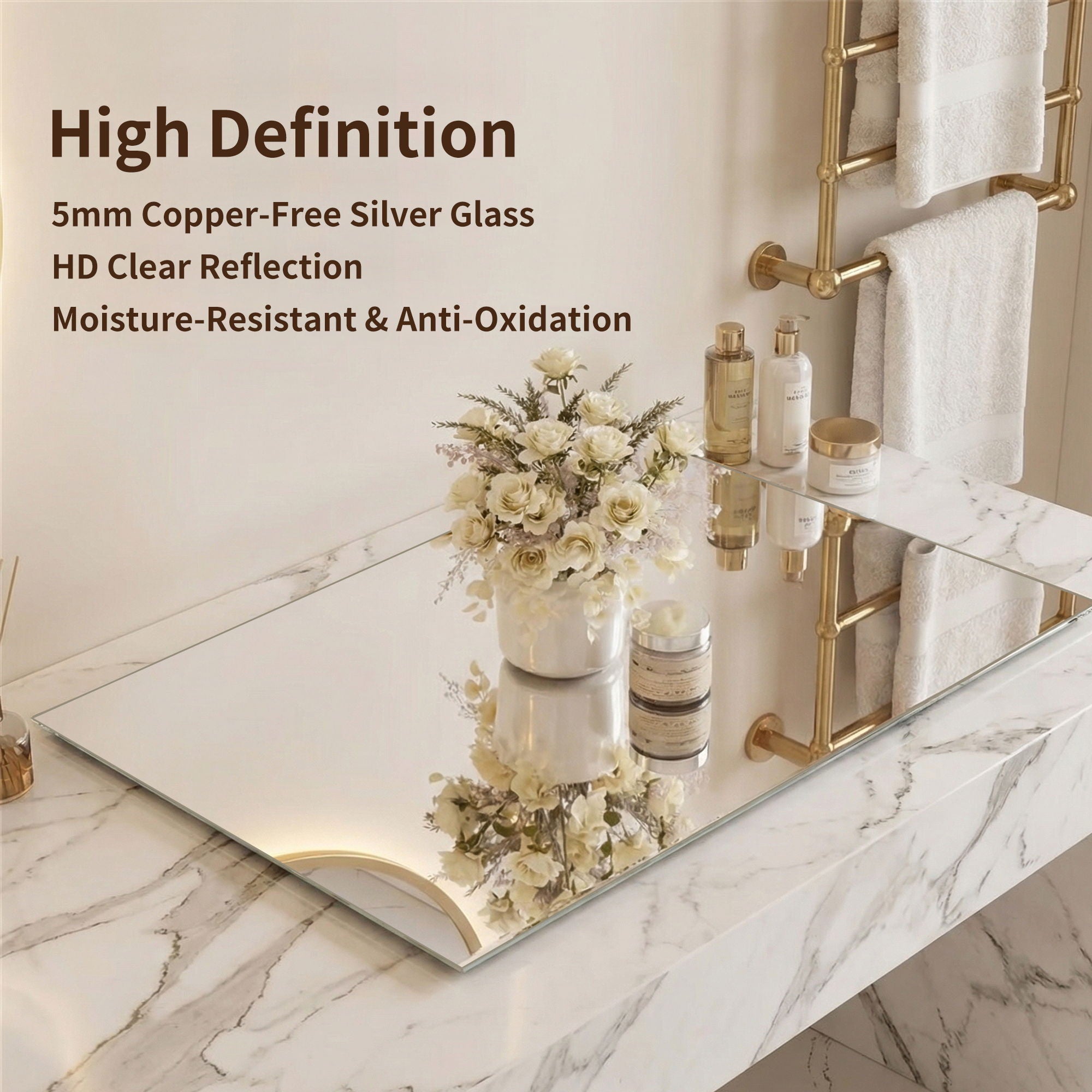 Framed Wall Mirror For Bathroom - Black