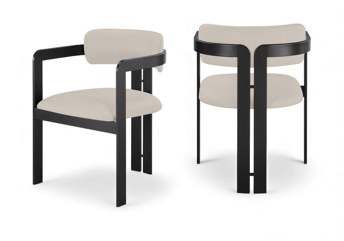Aurum - Vegan Leather Upholstered Dining Chair (Set of 2) - Taupe