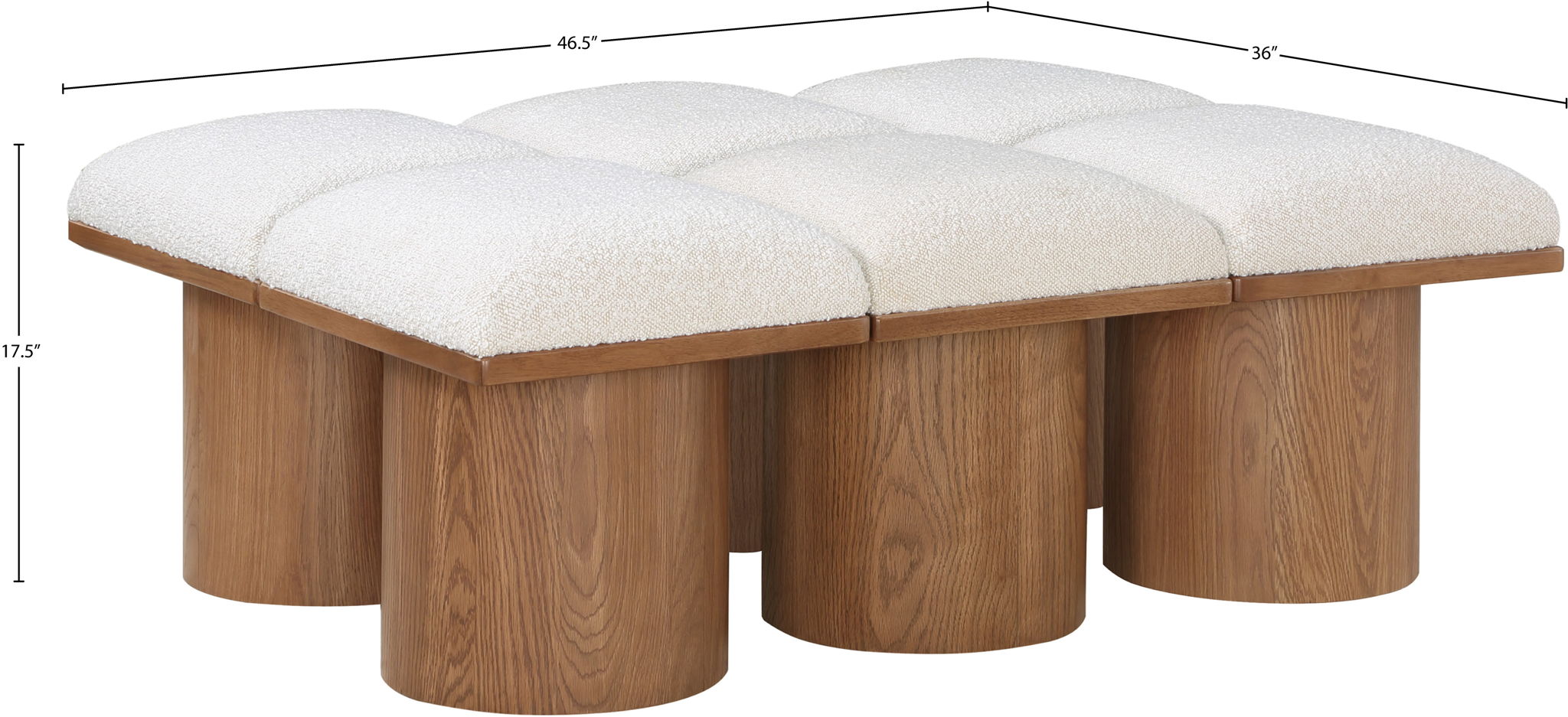 Pavilion - 6 Piece Modular Bench With Brown Base