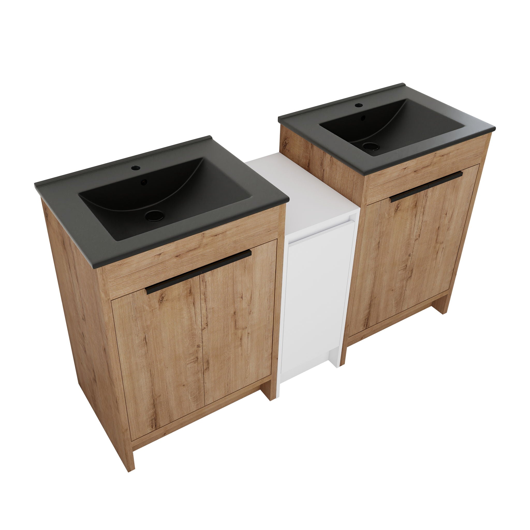 Freestanding Bathroom Vanity With Sink, Storage Cabinets, Soft Closing Doors